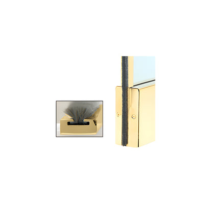CRL Polished Brass Weatherstrip Kit with Aluminum Channel for 4" Square Top and 10" Square Bottom Rail
