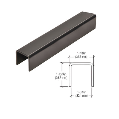 CRL Matte Black U-Channel Cap for 21.52 mm Glass- 3 m Long