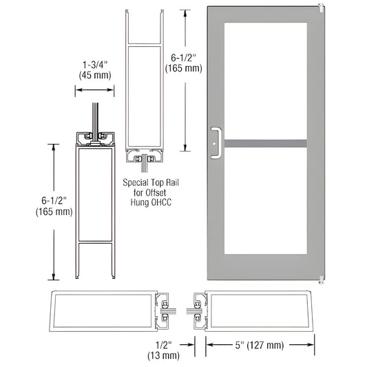 CRL-U.S. Aluminum Kynar 550 Wide-Stile Offset Pivot Door, Panic-Ready