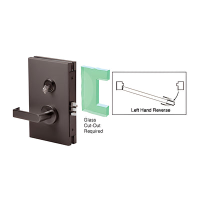 CRL Dark Bronze 6" x 10" LHR Center Lock With Deadlatch in Class Room Function