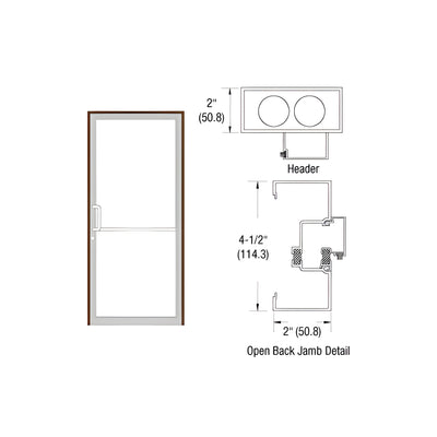 CRL-U.S. Aluminum Class I Dark Bronze/Black Anodized Class 1 Custom Size Series IT451 Open Back Offset Pivot Up and Over Frame Complete (1F)