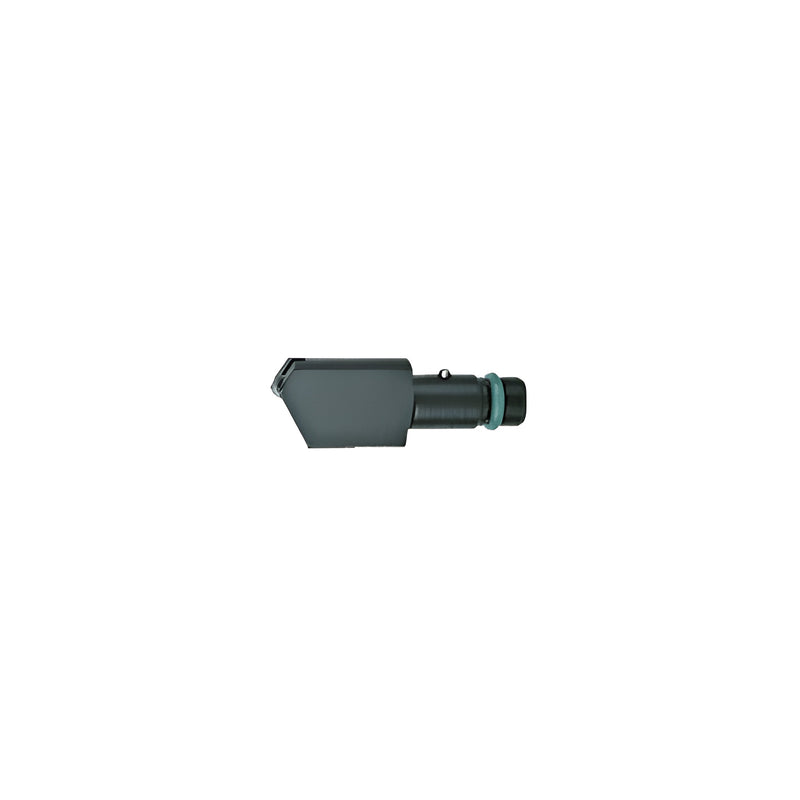 A black CRL Fletcher ScoreMaster straight edge cutting head with a 140-degree carbide tip and a green O-ring.