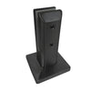 A matte black square surface mount friction fit spigot made of stainless steel.