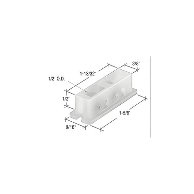 CRL 1/2" Flat Edge Nylon Sliding Window Roller with 9/16" Wide Housing