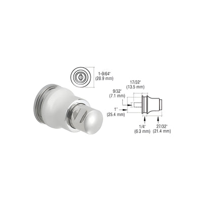 CRL Polished Chrome Push Button Lock for Cabinet Glass Door