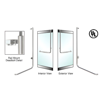 CRL-Blumcraft® Brushed Stainless Right Hand Reverse Rail Mount Cylinder/Thumbturn "D" Exterior Top Securing Deadbolt Handle