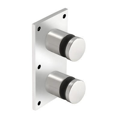 CRL 316 Polished Stainless Steel Standard 2" Glass Rail Standoff Fitting with Mounting Plate