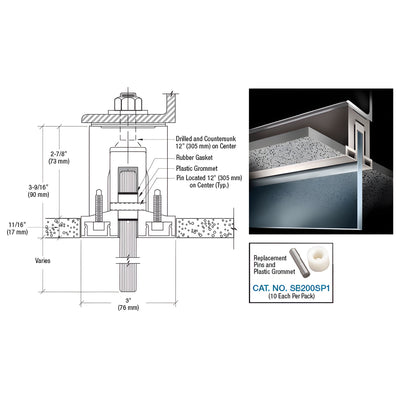 CRL-Blumcraft® Dark Bronze Powder Paint SB200 Two Piece Smoke Baffle Base Shoe