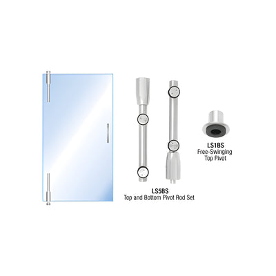 CRL 316 Brushed Stainless Laguna Series Pivot Door for Use With Free-Swinging Doors