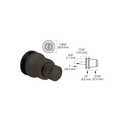 CRL Dark Bronze Push Button Lock for Cabinet Glass Door