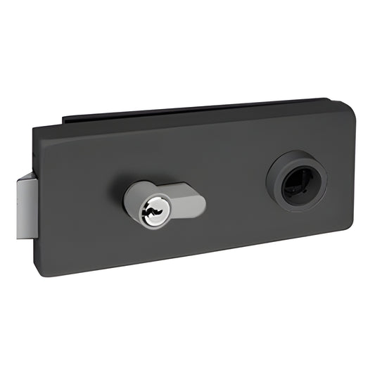 Fallbrook Matte Black Square Latch Housing Keyed Entry Door Cylinder
