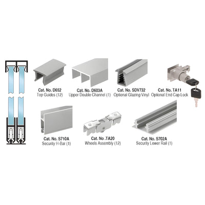 CRL Satin Anodized Security Anti-Lift Rolling Track Assembly - 144"
