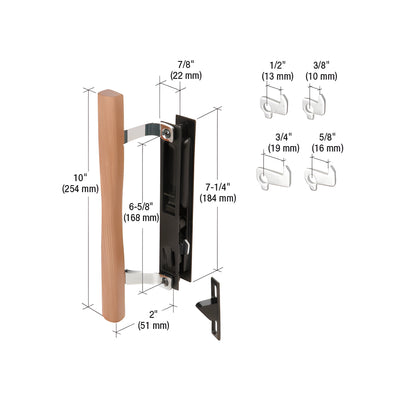 CRL Wood/Black Flush Mount Keyed Handle Set 6-5/8" Screw Holes