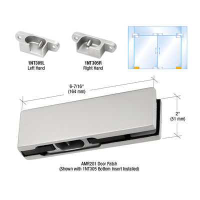 CRL Brushed Stainless RH European Bottom Door Patch Fitting