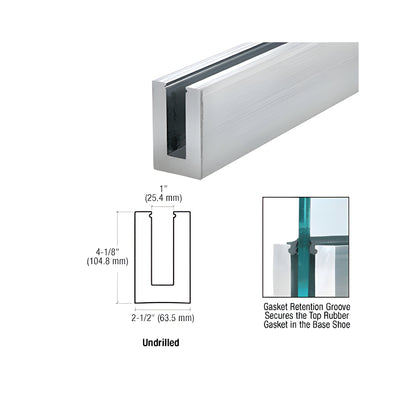 CRL B5S Series Mill Aluminum 240" Square Base Shoe Extrusion Only Undrilled for 1/2" Glass