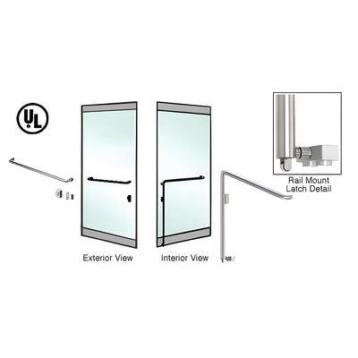 CRL-Blumcraft® Polished Stainless Left Hand Reverse Rail Mount Keyed Access "A" Exterior Bottom Securing Panic Handle