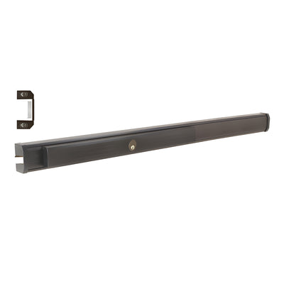 CRL Jackson® 1295 Push Pad Rim Panic Exit Device - Cylinder Dogging, C-Type Strike, 48", Dark Bronze
