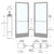 CRL-U.S. Aluminum Clear Anodized Custom Pair Series 250 Narrow Stile Offset Pivot Entrance Doors for Surface Mount Door Closers