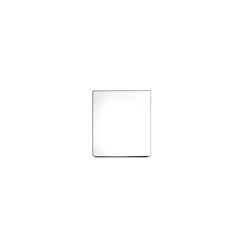 A front-facing view of the square polished stainless steel C7501 end cap.