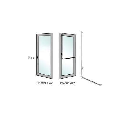 CRL-Blumcraft® Brushed Stainless Left Hand Reverse Aluminum Door Mount "Z" Exterior Dummy Handle