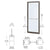 CRL-U.S. Aluminum Bronze Black Anodized 250 Series Narrow Stile Active Leaf of Pair 3'0 x 7'0 Center Hung for OHCC w/Standard Push Bars Complete Door Std. MS Lock & Bottom Rail