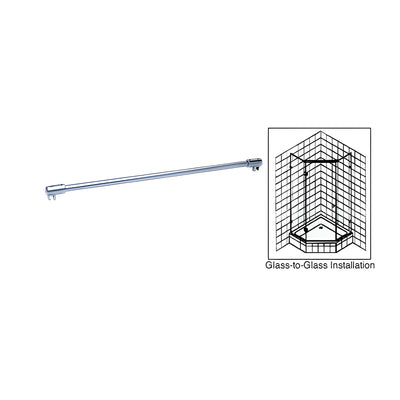 CRL Polished Chrome 39" Sleeve-Over Glass-To-Glass Support Bar for 3/8" to 1/2" Thick Glass