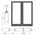 CRL-U.S. Aluminum Bronze Black Anodized Custom Blank Pair 400 Medium Stile Center Hung Entrance Doors - No Prep