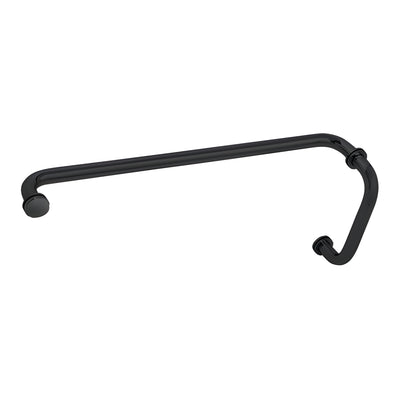 CRL Matte Black 8" Pull Handle and 24" Towel Bar BM Series Combination With Metal Washers