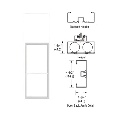CRL-U.S. Aluminum White KYNAR® Paint Series 451 Transom Frame for a Single Door