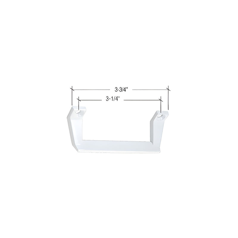 A white window sash lift shown with dimension lines indicating a 3-3/4 inch total width and 3-1/4 inch hole spacing.