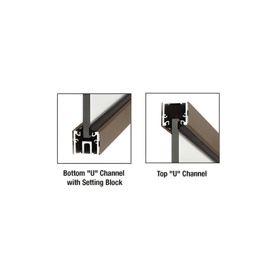 CRL Oil Rubbed Bronze Custom Length U-Channel with Roll-In Top Load Gasket