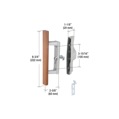 CRL Wood/Aluminum Non-Keyed Internal Lock Sliding Glass Door Handle Set with 3-15/16" Screw Holes for Viking Doors