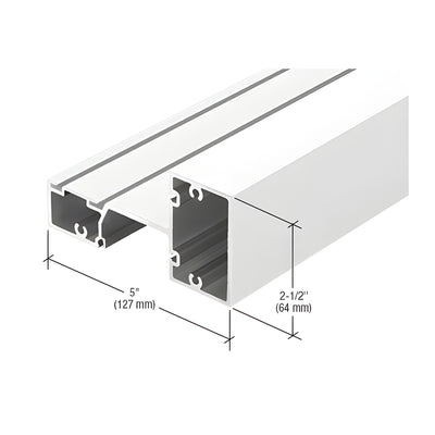CRL-U.S. Aluminum White KYNAR® Paint Horizontal Mullion for 1-5/16" Glass - 24'-2"