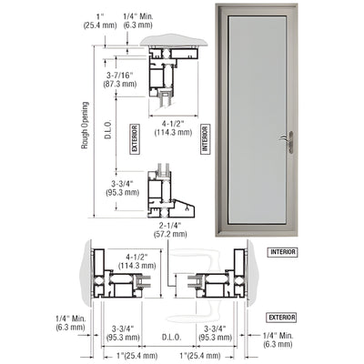 CRL-U.S. Aluminum Series 900 Butt-Hinged Terrace Door w/ Surface Closer
