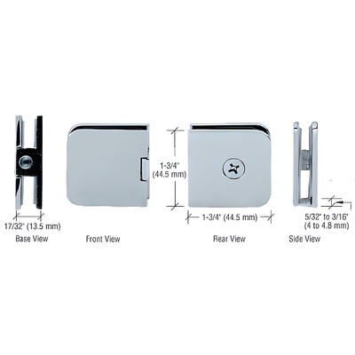 CRL Brushed Nickel Junior Traditional Style Fixed Panel U-Clamp