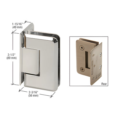 CRL Polished Nickel Pinnacle 044 Series Wall Mount Offset Back Plate Hinge