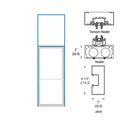 CRL-U.S. Aluminum Custom Size 451 Series Dark Bronze/Black Anodized Class 1 Blank Transom Single Door Frame