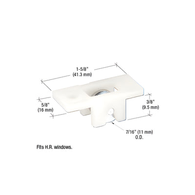 CRL Sliding Window Roller with 7/16" Steel Wheel for H.R. Windows