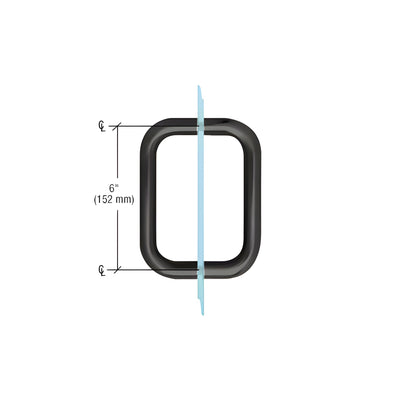 CRL Matte Black 6" BM Series Back-to-Back Handle Without Metal Washers