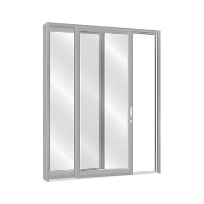 CRL-U.S. Aluminum Clear Anodized Series 2000 Blank Multi-Panel 48" x 96" Series 2000 Narrow Stile Sliding Entrance Door