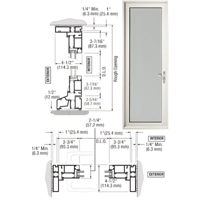 CRL-U.S. Aluminum White KYNAR® Paint Series 900 Terrace Door Hinged Left Swing In