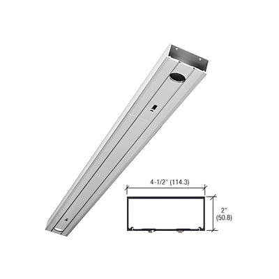 CRL-U.S. Aluminum Clear Anodized 2" x 4-1/2" 451 Series Header Prepped for Center Hung Overhead Concealed Closers