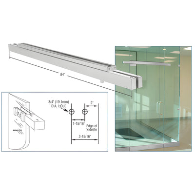 CRL Satin Anodized Double Narrow Floating Header With Surface Mounted Top Pivots for 72" Wide Opening