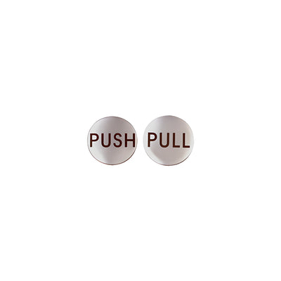 CRL Brushed Stainless 2" Round Push/Pull Set - Etched Stainless Steel