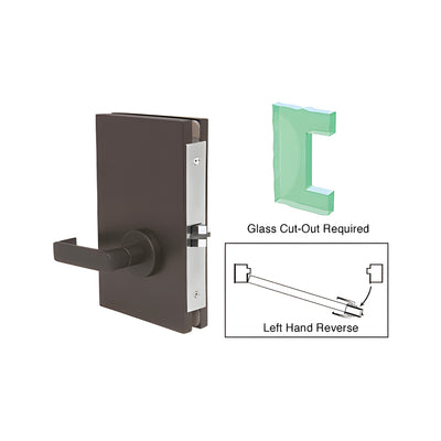 CRL Dark Bronze 6" x 10" LHR Center Lock With Deadlatch in Passage Lock Function