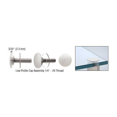 CRL Satin Chrome Low Profile Cap Assembly for 3/4" Standoff Bases