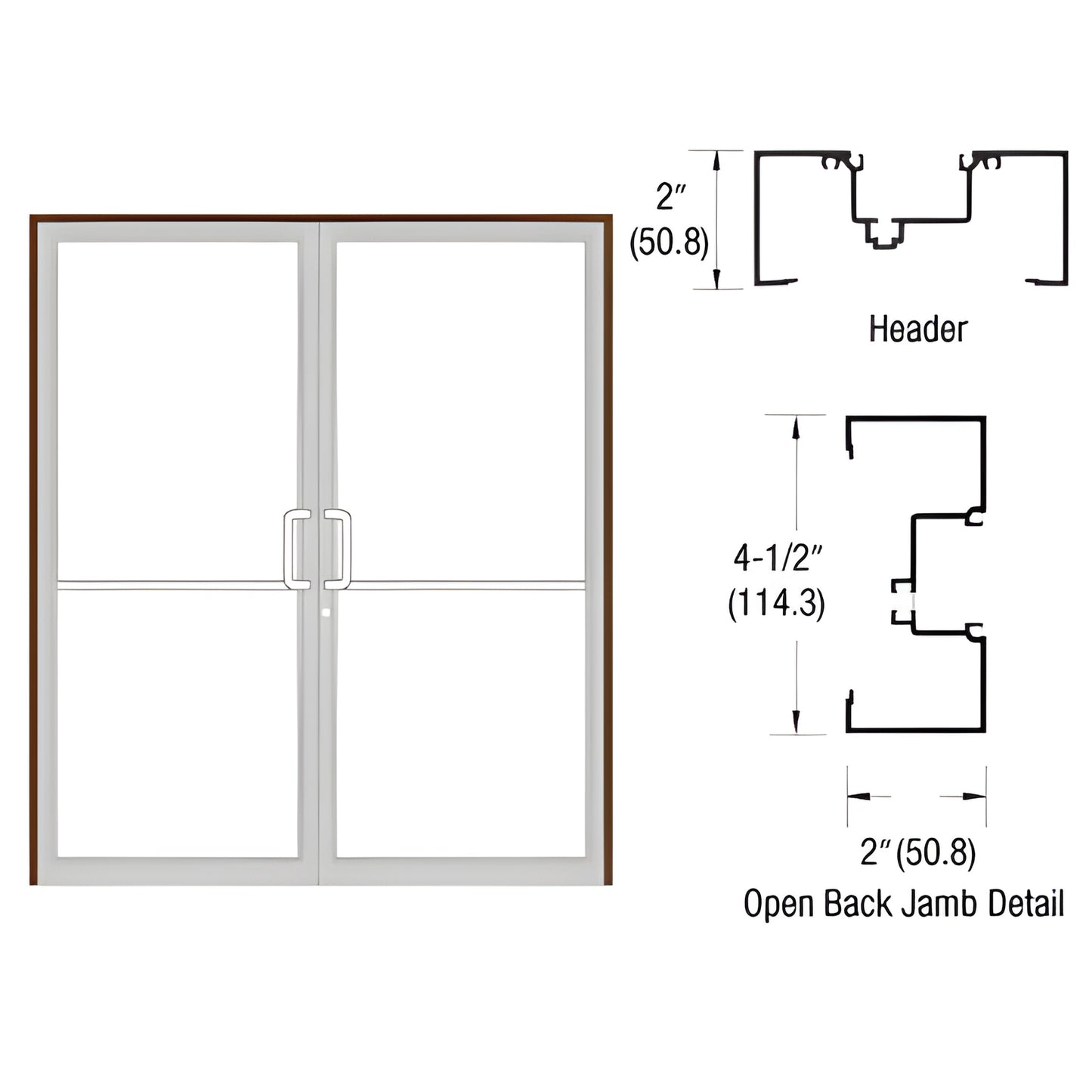 CRL-U.S. Aluminum IT451 Custom Offset Pivot Frame - Dark Bronze/Black