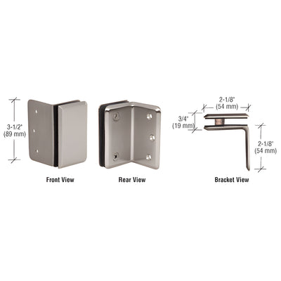 CRL Brushed Nickel Pinnacle and Prima Series Wall Mount Bracket