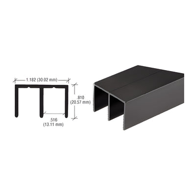 CRL Flat Black Extra Depth Aluminum Upper Channel