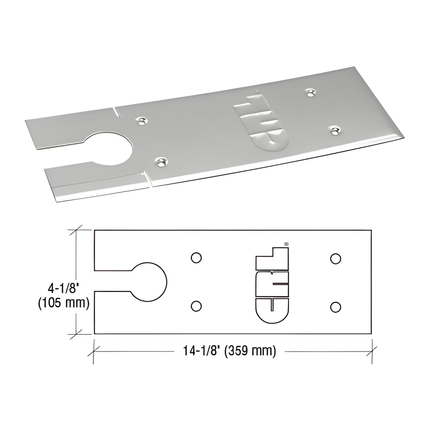 CRL Brushed Stainless Steel Cover Plate for 8500 Door Closer